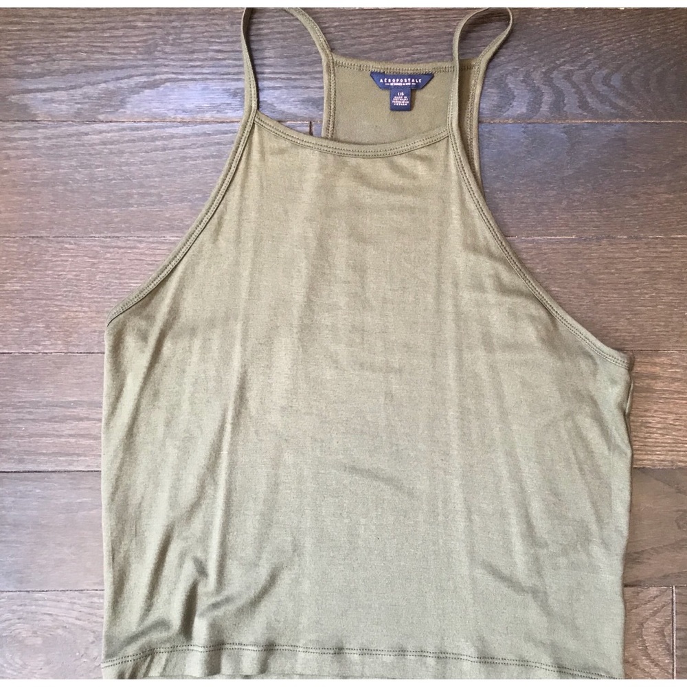 Aeropostale Army Green Crop Tank